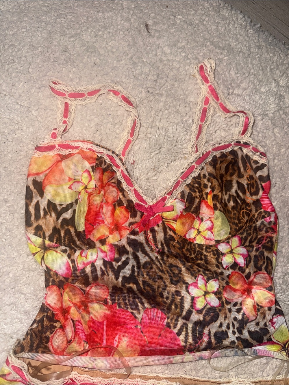 OUTCAST EXCLUSIVE 2piece set Tropical Floral Leopard Maxi Skirt - Coral & Brown - Picture 3 of 5